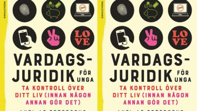 Bokens omslag, där titeln står tillsammans med flera ikoner till exempel en ikon med en mobil.