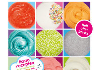 Nio olika typer av slime.