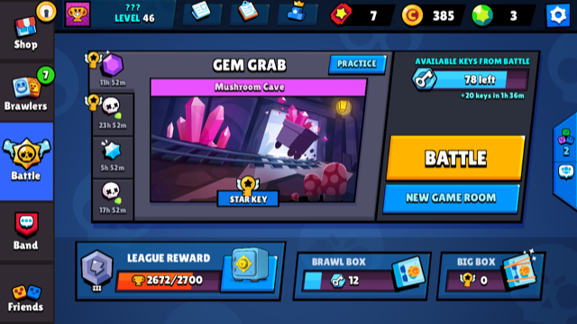 Några rosa kristaller från spelet Browl stars