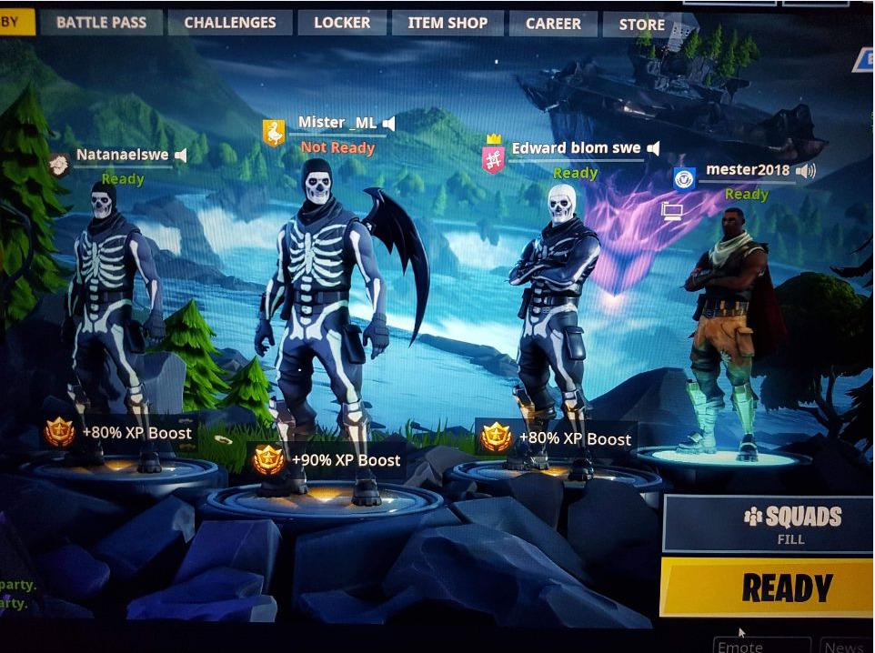 Skärmdump från pågående Fortnitespel.