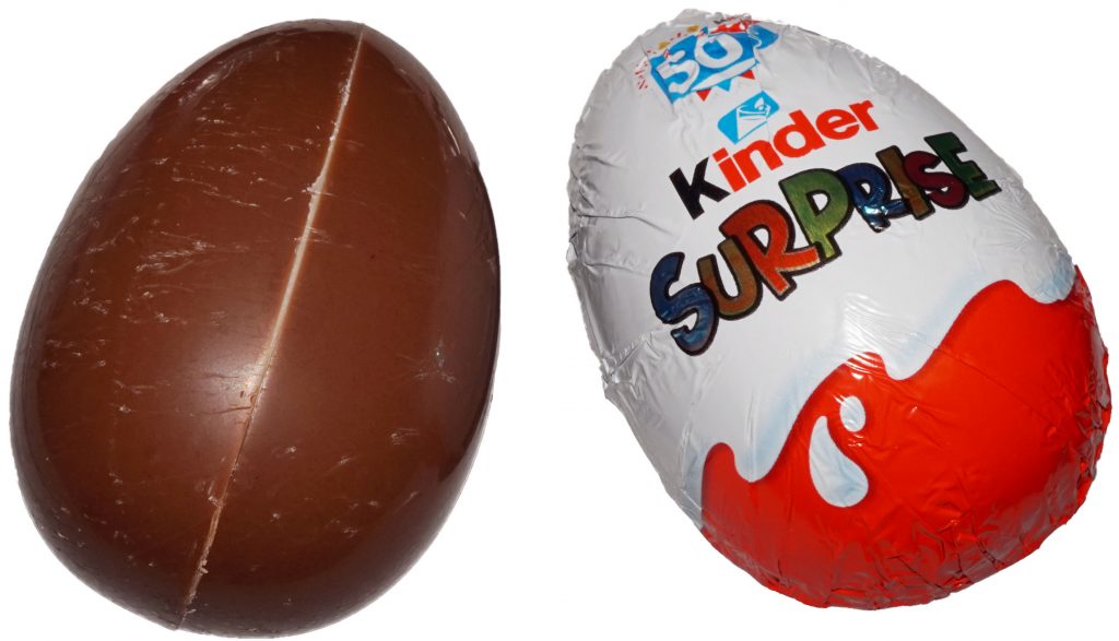 Två kinderägg.